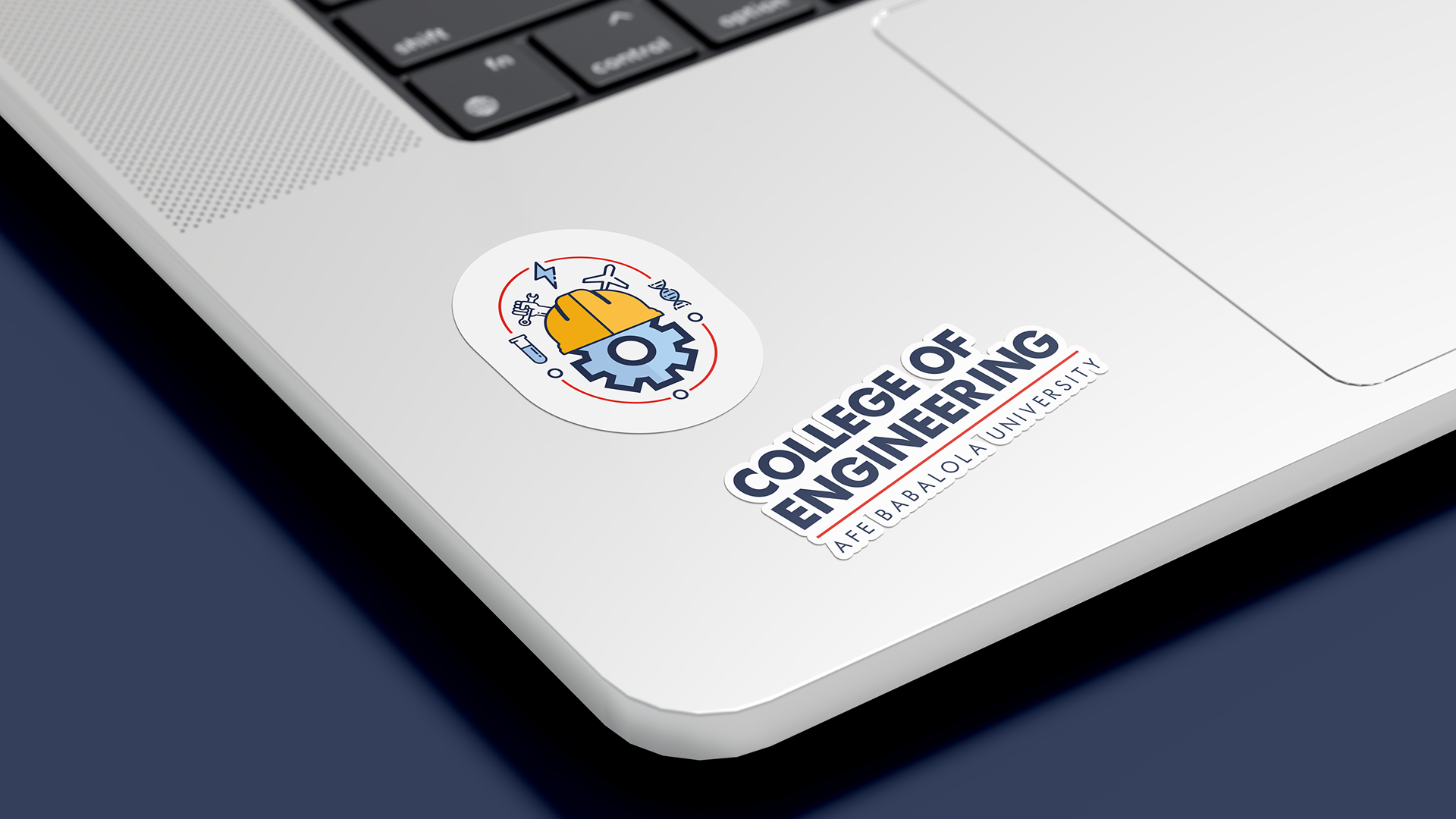 COE stickers on laptop